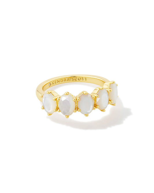 Kendra Scott Cailin Crystal band Ring Ivory Mother of Pearl