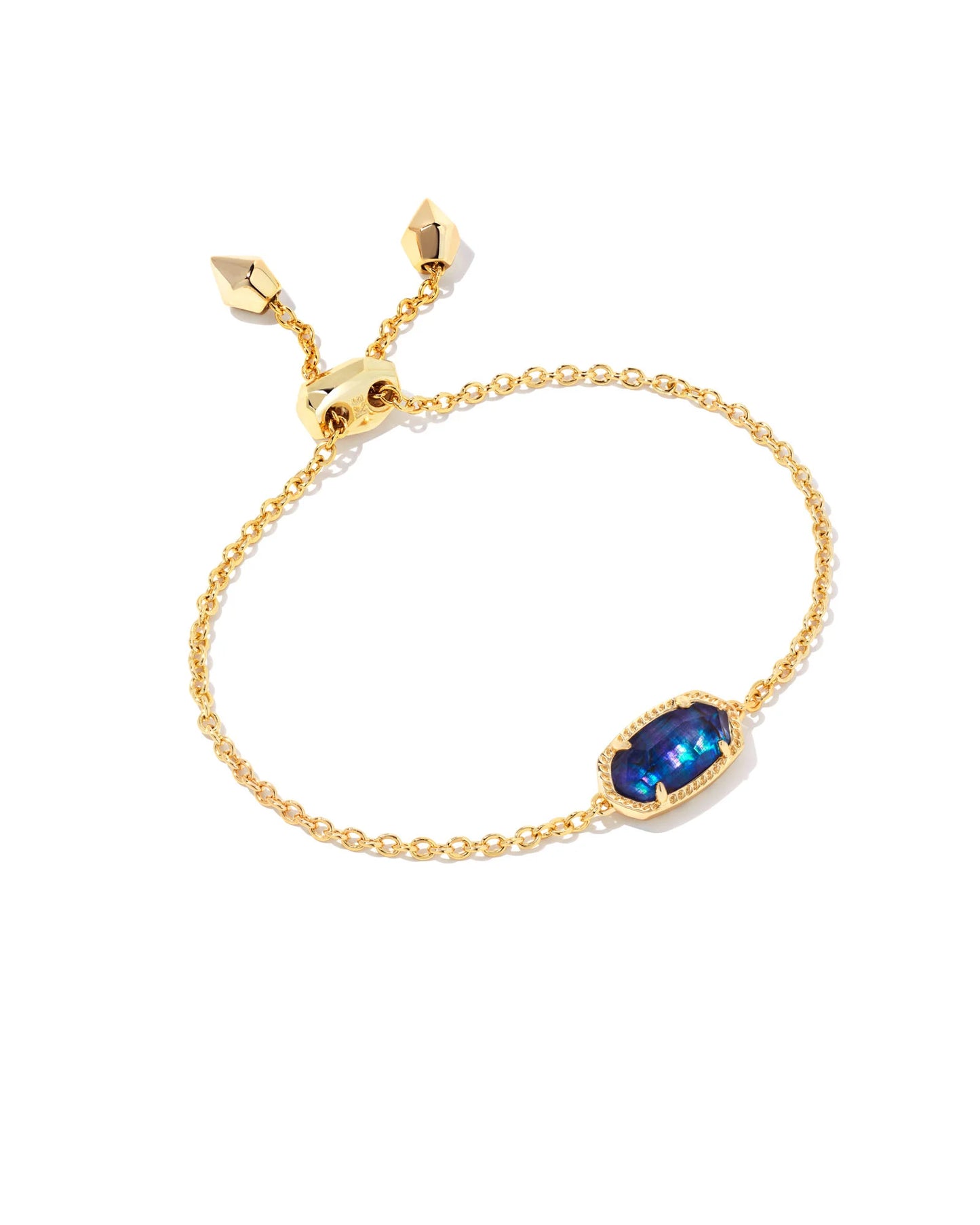 Kendra Scott Elaina Gold Adjustable Chain Bracelet in Navy Abalone