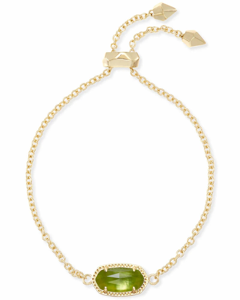 Kendra Scott Elaina Gold Adjustable Chain Bracelet in Peridot Illusion