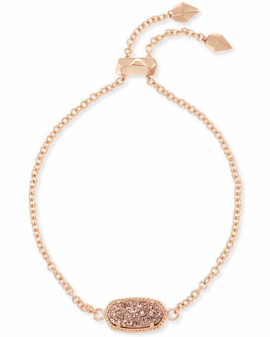 Kendra Scott Elaina Delicate Chain Bracelet Rose Gold Iridescent Drusy