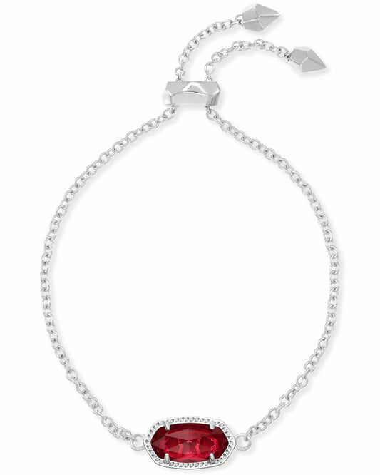 Kendra Scott Elaina Silver Adjustable Chain Bracelet in Berry Glass