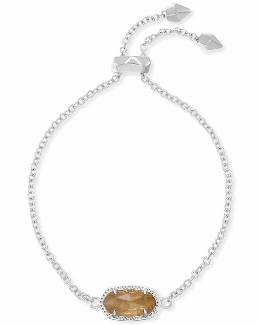 Kendra Scott Elaina Silver Adjustable Chain Bracelet in Citrine