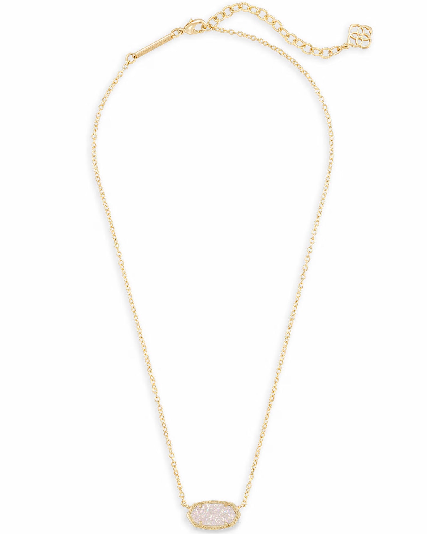 Kendra Scott Elisa Short Pendant Necklace Gold Iridescent Drusy