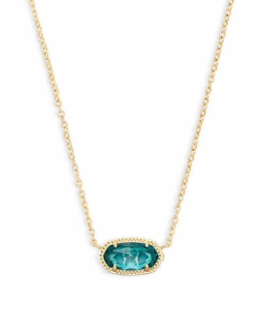 Kendra Scott Elisa Gold Pendant Necklace In London Blue Glass