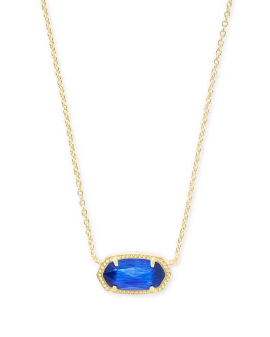 Kendra Scott Elisa Gold Pendant Necklace In Cobalt Cats Eye