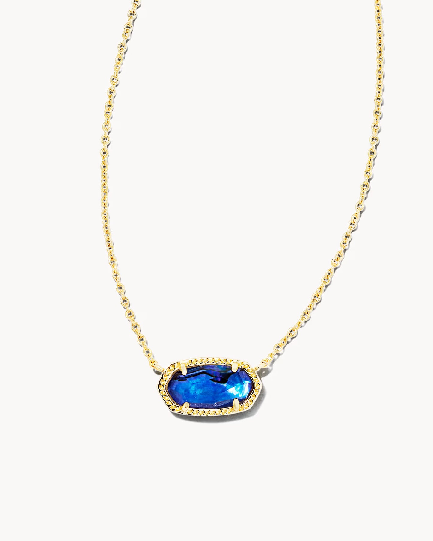 Kendra Scott Gold Pendant Necklace In Navy Abalone