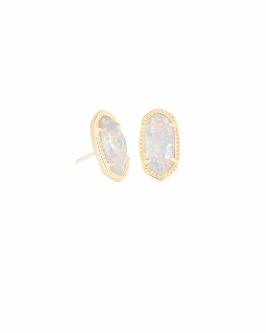 Kendra Scott Elle Gold Stud Earring White Opal