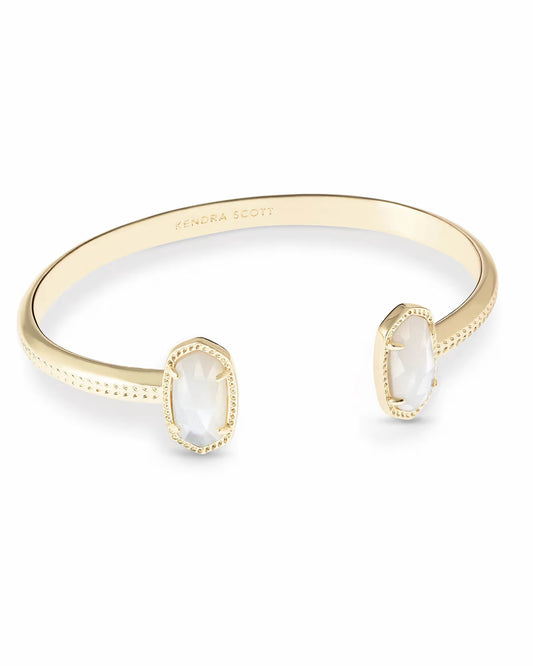 Kendra Scott Elton Gold Cuff Bracelet in Ivory Mother-of-Pearl