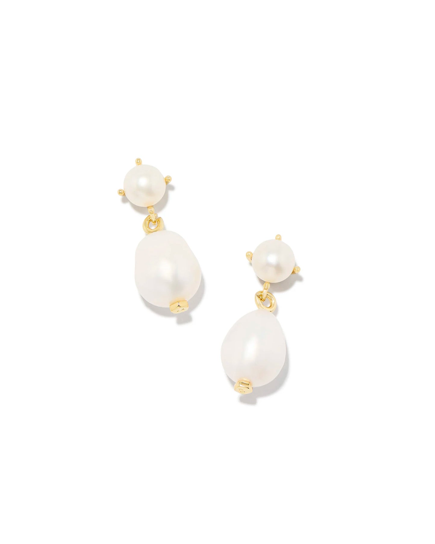 Kendra Scott Eve Gold Drop Earrings in White Pearl