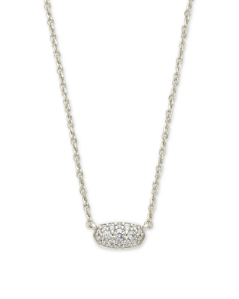Kendra Scott Grayson Silver Crystal Pendant Necklace