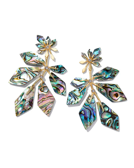 Kendra Scott Jaylin Statement Earring Gold Abalone Shell