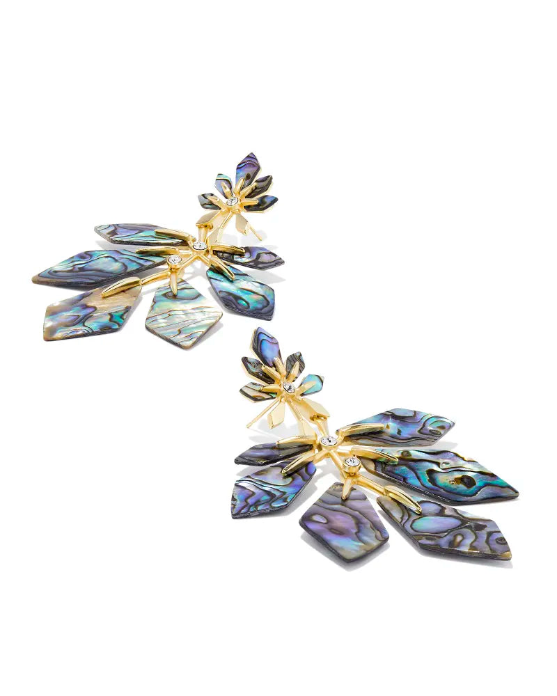 Kendra Scott Jaylin Statement Earring Gold Abalone Shell