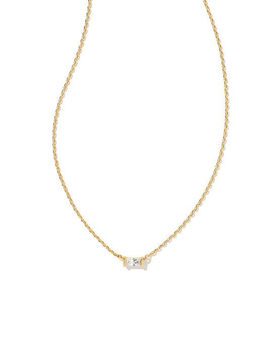 Kendra Scott Juliette Gold Pendant Necklace in White CZ