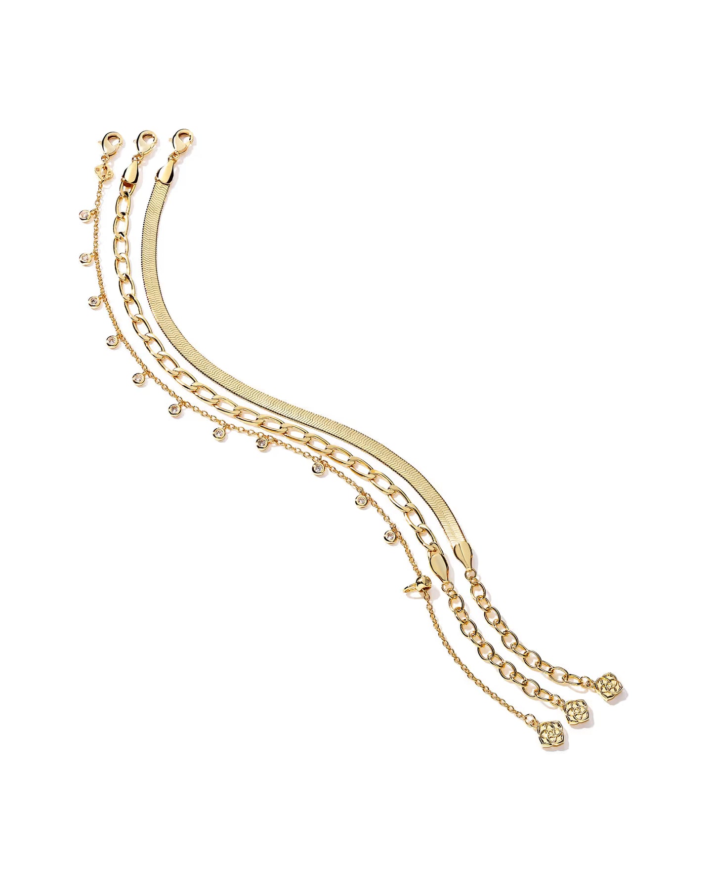 Kendra Scott Kassie Set Of 3 Chain Bracelets In Gold