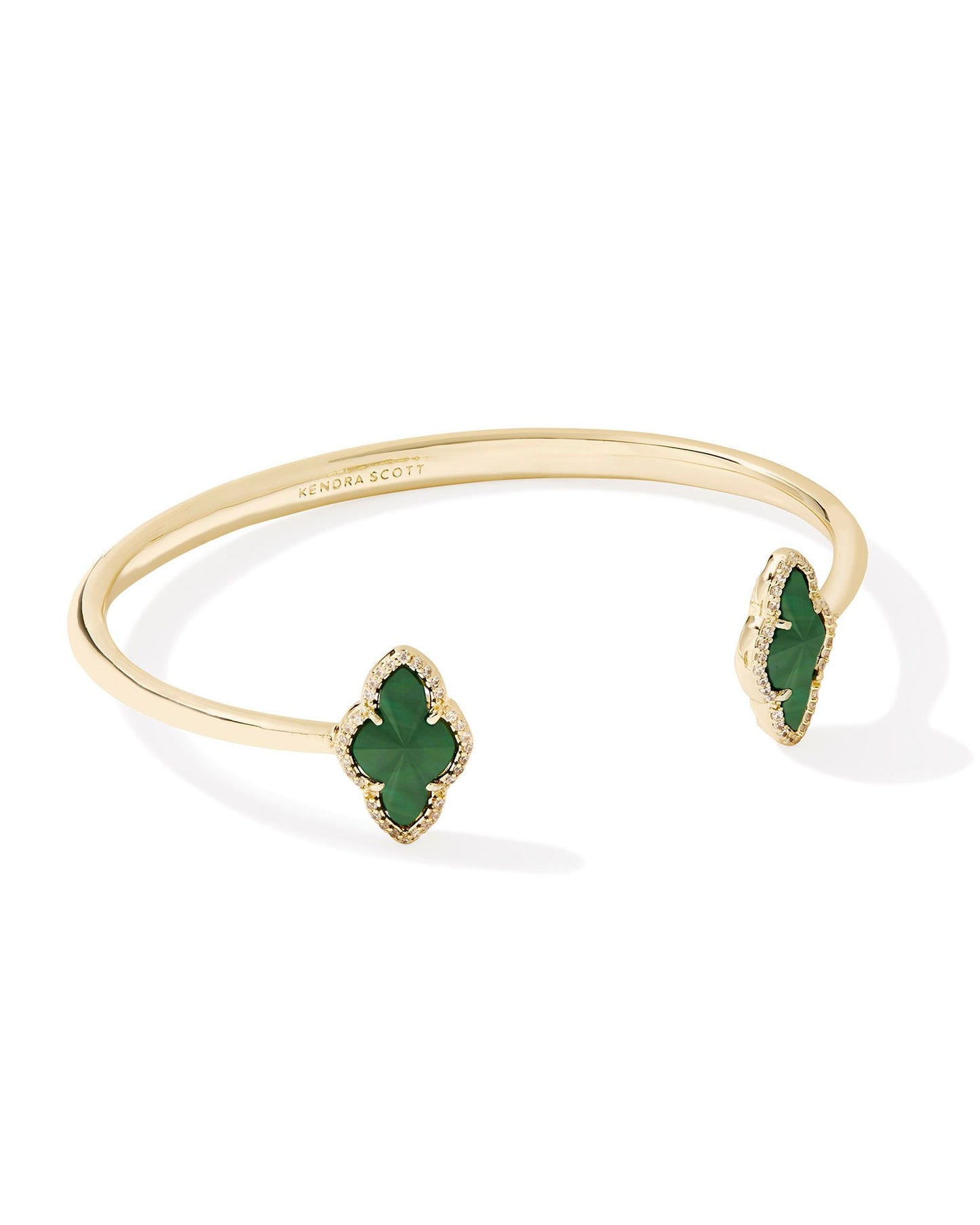 Kendra Scott Abbie Pave Frame Cuff Bracelet Green Illusion