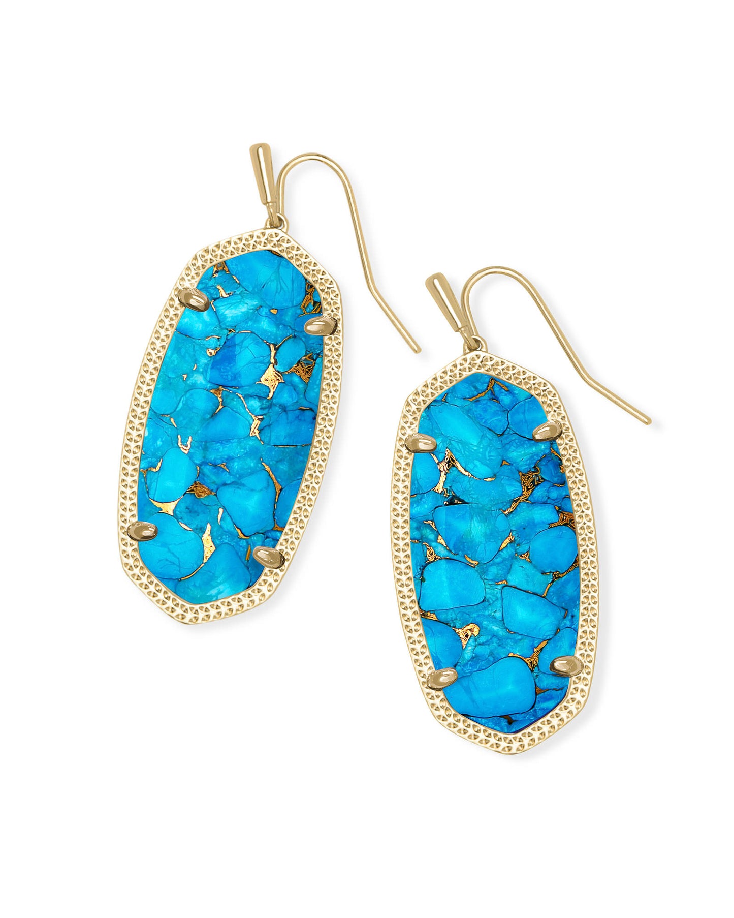 Kendra Scott Elle Drop Earring in Gold Bronze Veined Turquoise