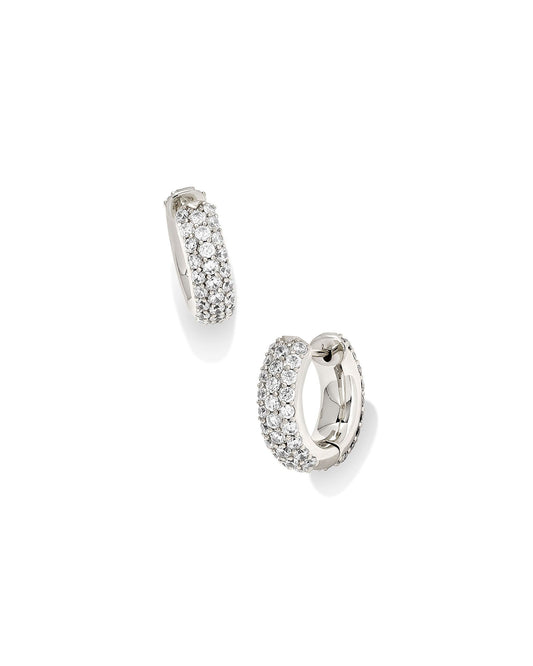Kendra Scott Mikki Pave Huggie Earring Silver