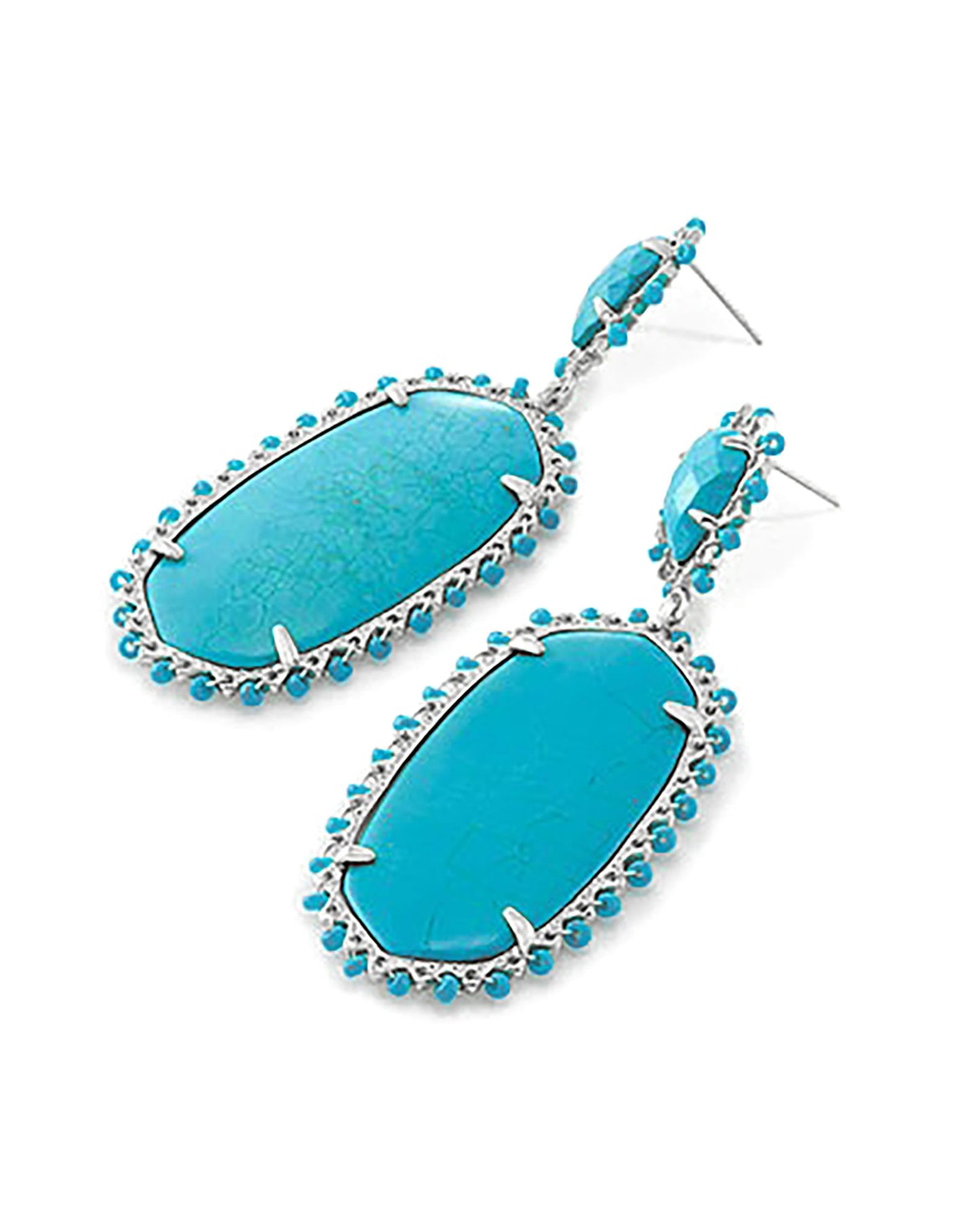 Kendra Scott Parsons Statement Earrings in Silver Turquoise Magnesite