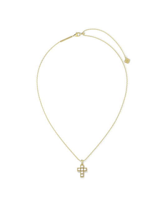 Kendra Scott  Pearl Cross Short Pendant Necklace