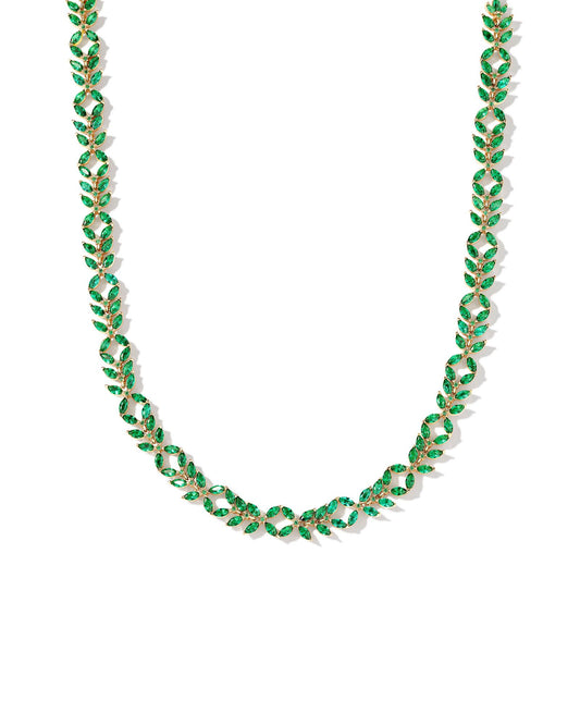 Kendra Scott Rosalie Tennis Necklace in Green Crystal