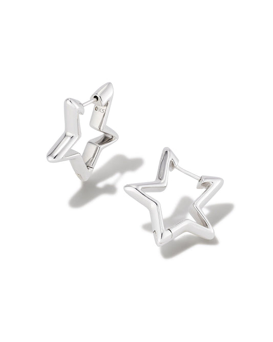 Kendra Scott Silver Star Huggie Earrings