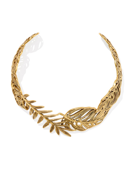 Kendra Scott Kayla Metal Statement Necklace Vintage Gold
