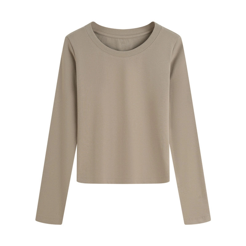 Khaki Basic Long Sleeve T-Shirt