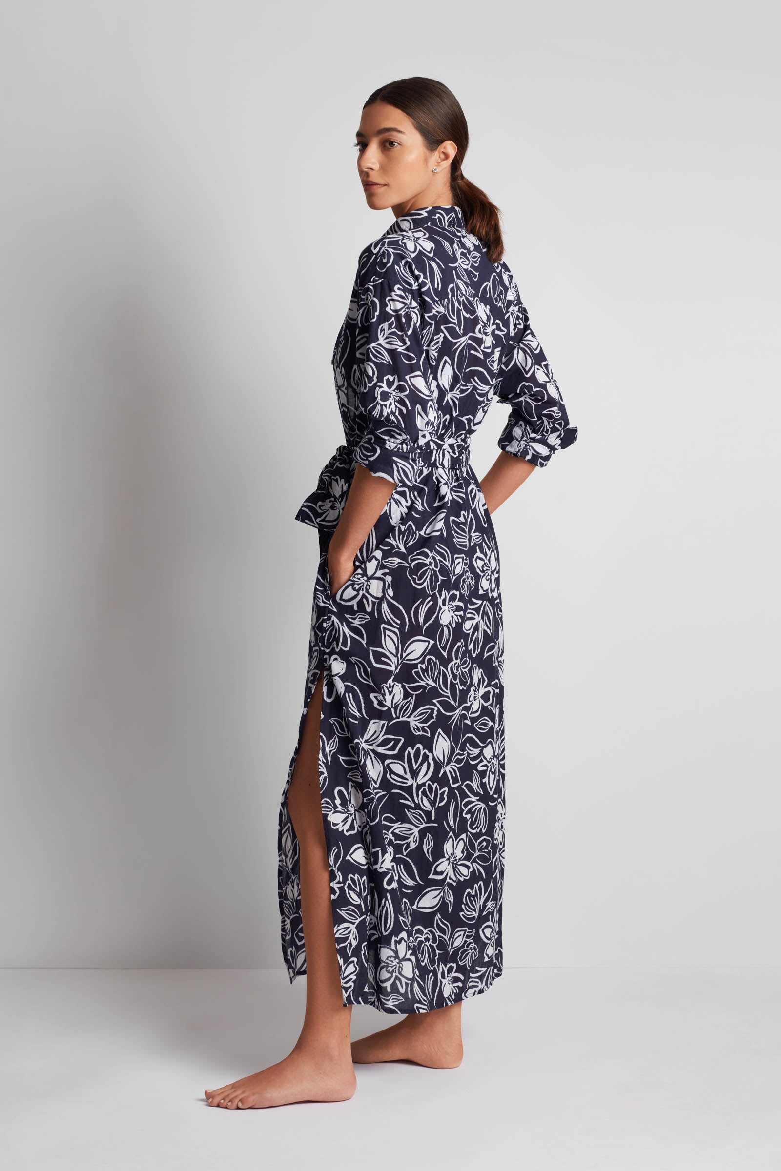 ralph lauren midi shirt dress Ralph Lauren Belted Stretch Midi Shirt Dress