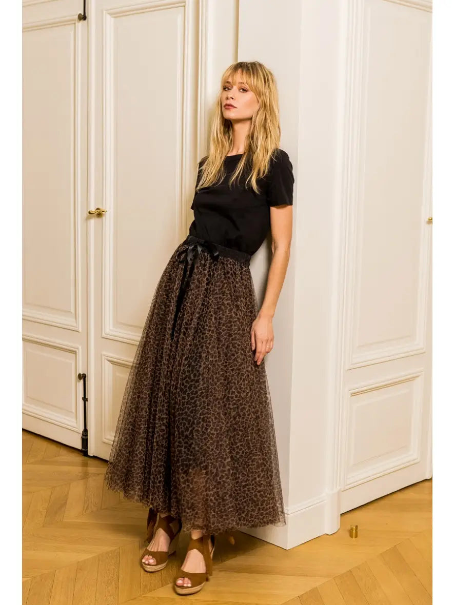 Little Leopard Tulle Skirt