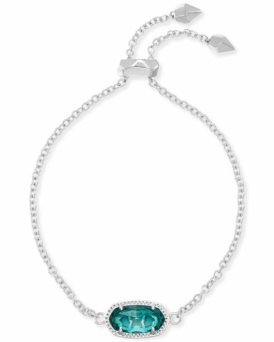 Kendra Scott Elaina Silver Adjustable Chain Bracelet in London Blue Glass