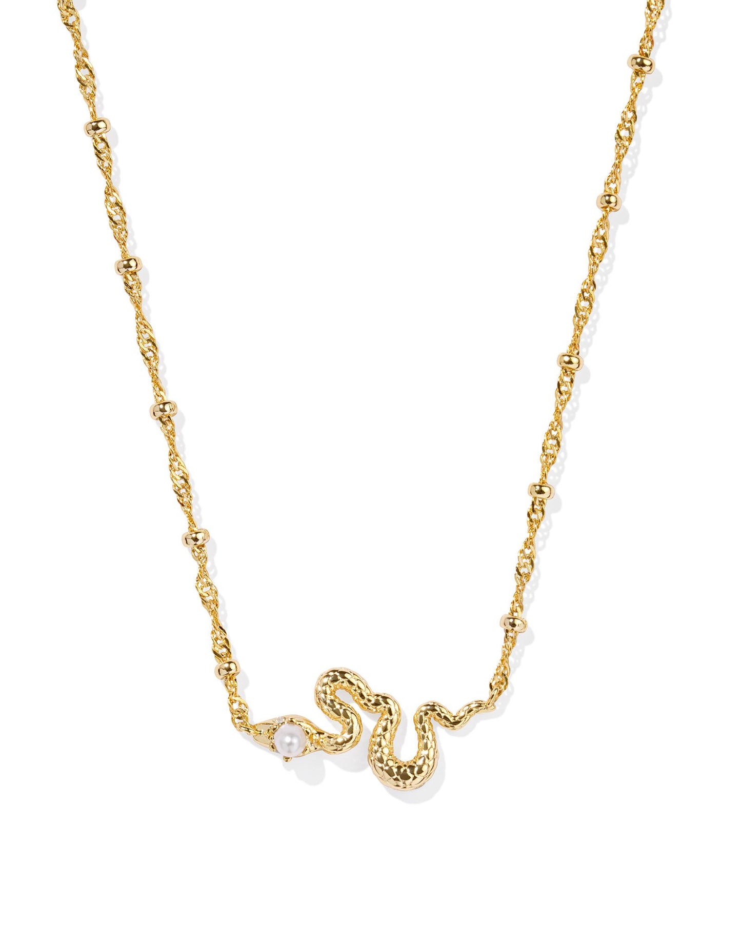 Kendra Scott Lyle Snake Short Pendant Necklace Gold White Pearl