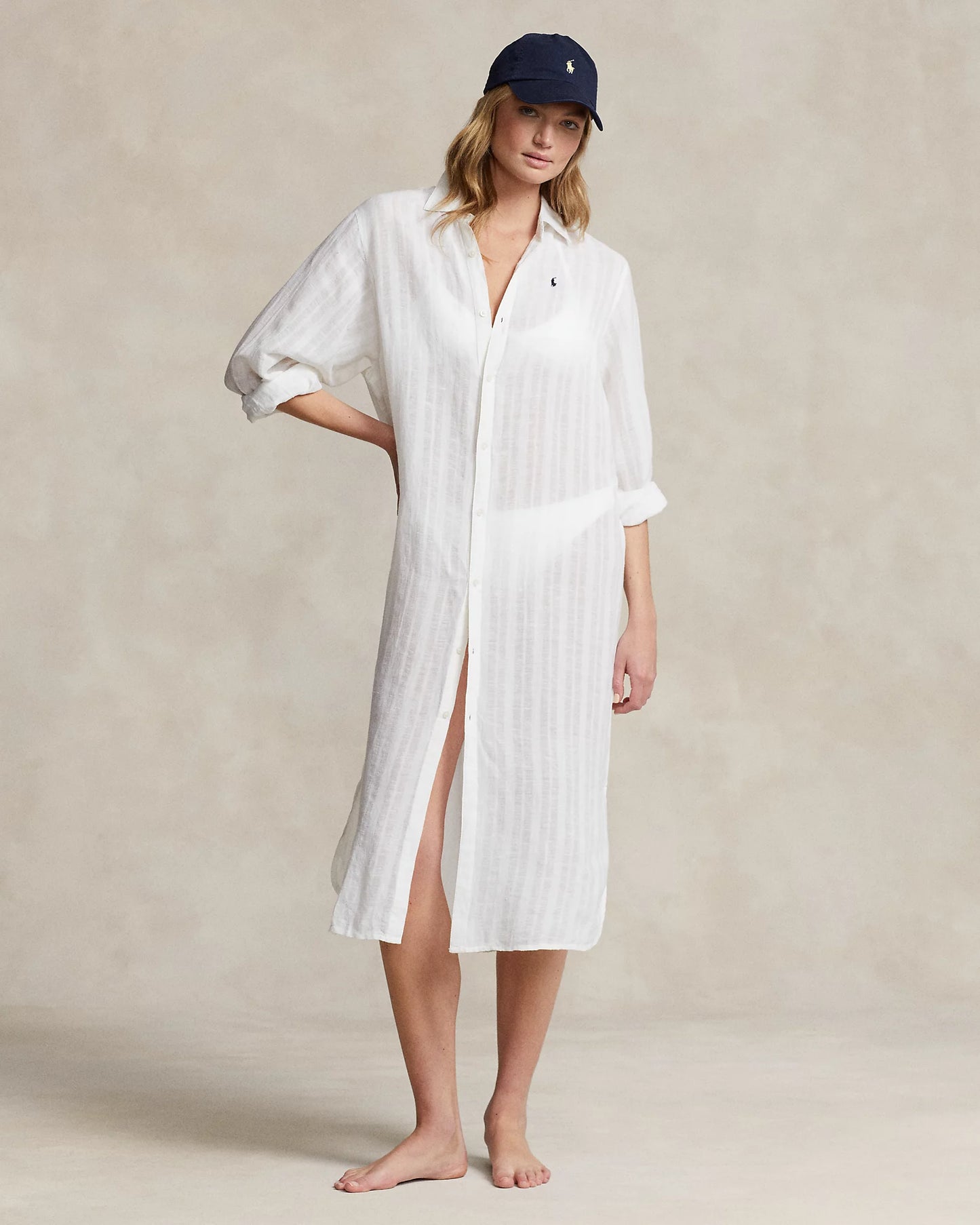 Ralph Lauren Cotton-Linen Shirtdress Cover-Up