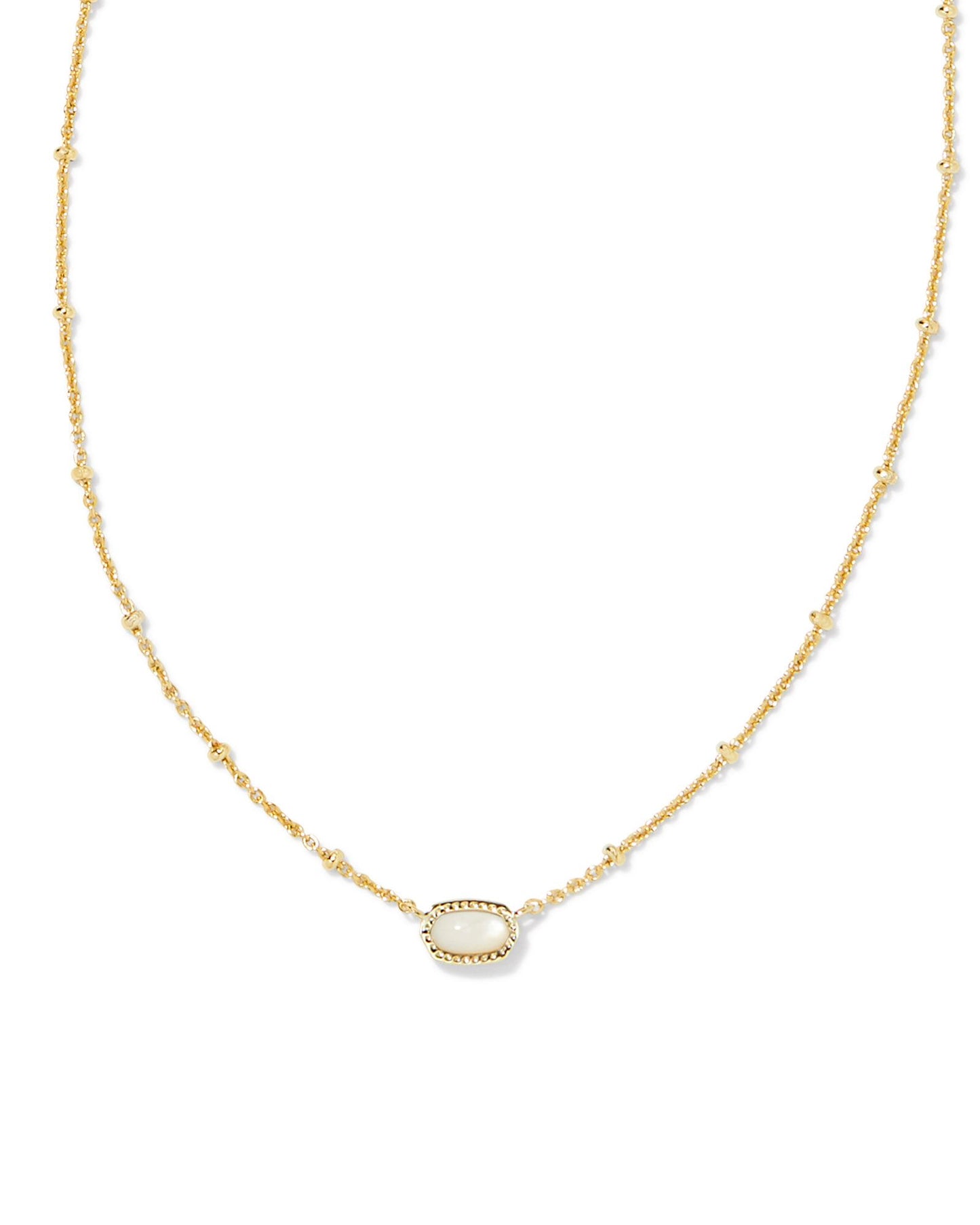 Kendra Scott Elisa Satellite Short Pendant Necklace in Gold Ivory Mother of Pearl