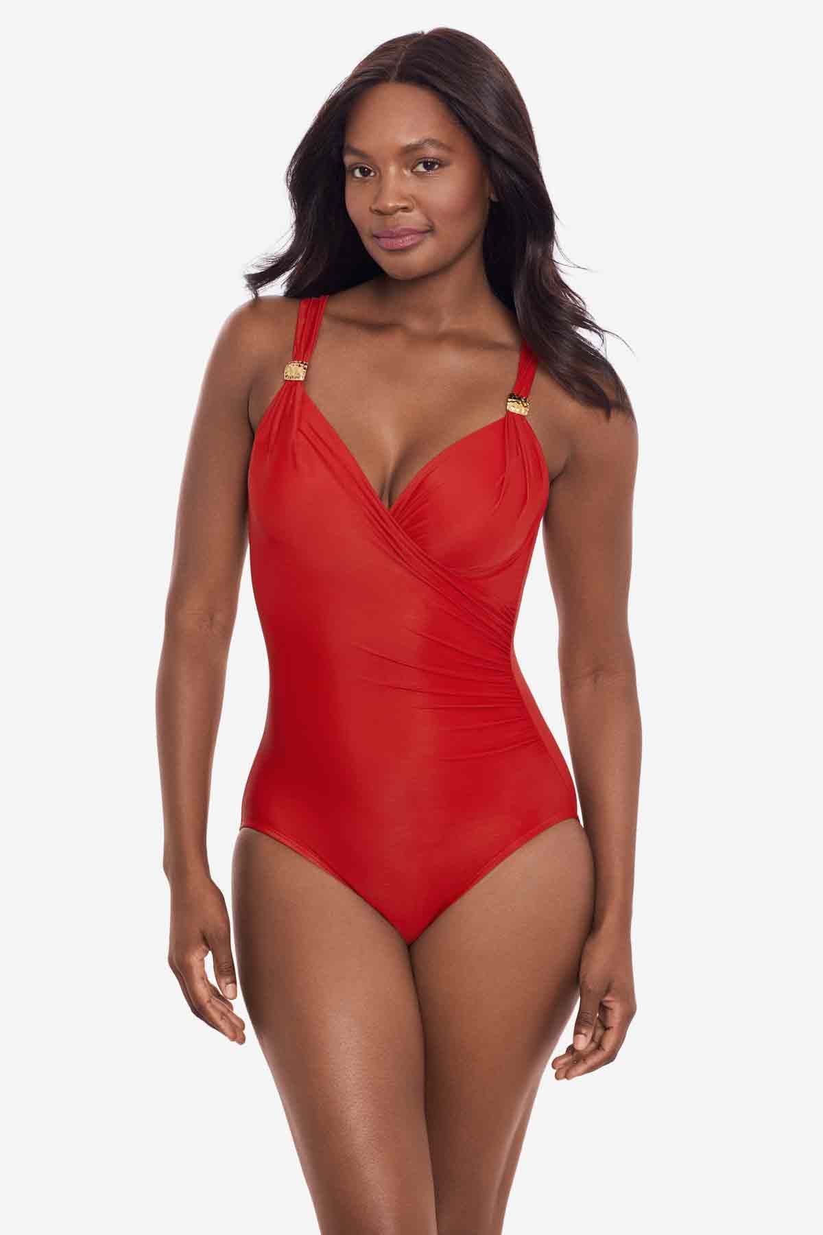 Miraclesuit Razzle Dazzle Siren One Piece Swimsuit Cayenne Red