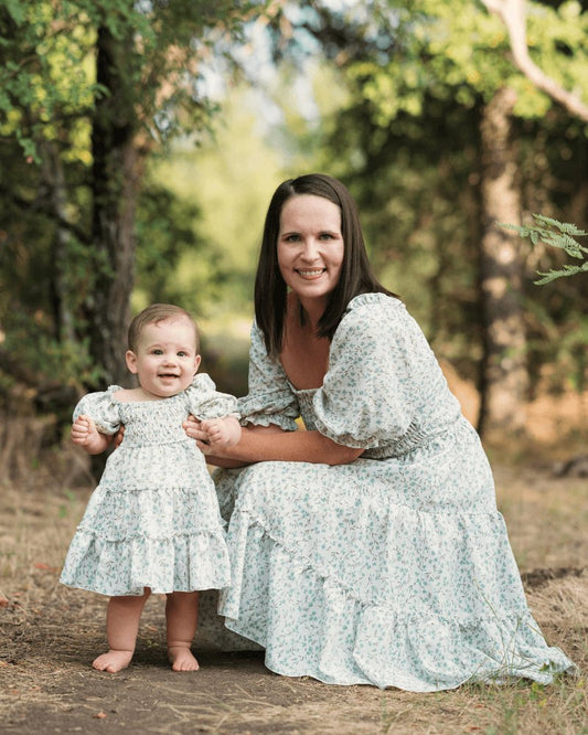 Mommy and Me Floral Sage Katherine Dress