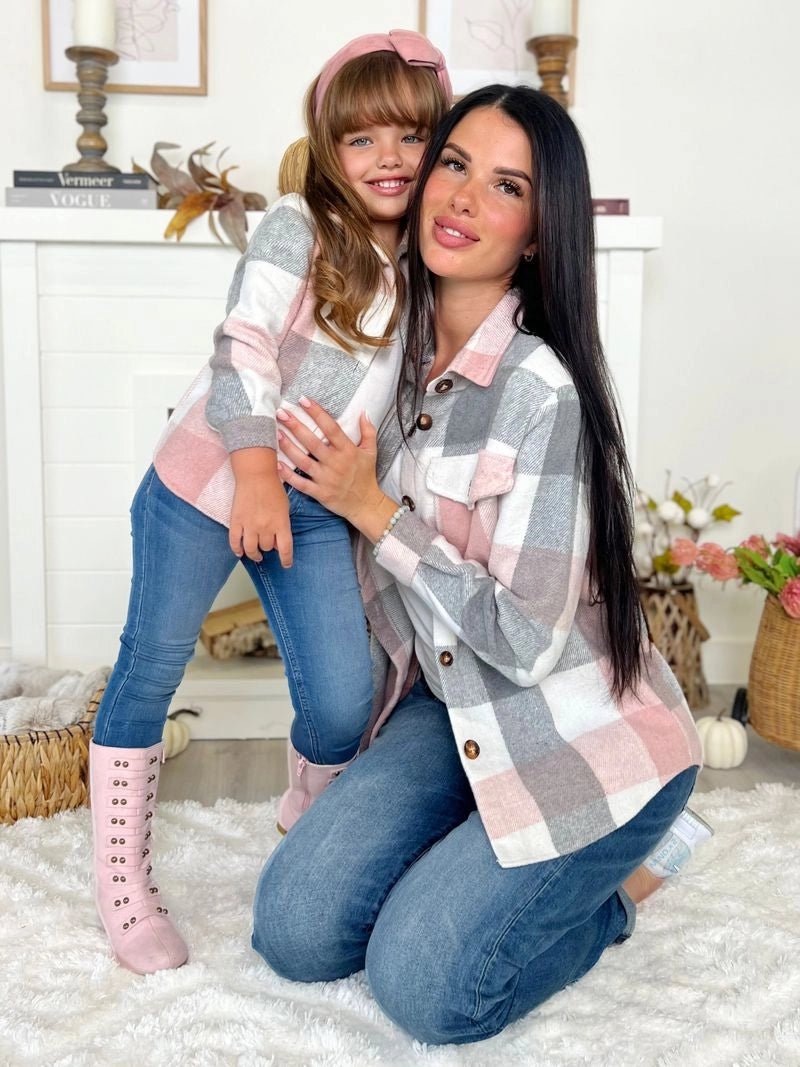 Mommy and Me Cozy Plaid Flannel Long Sleeve Shirt