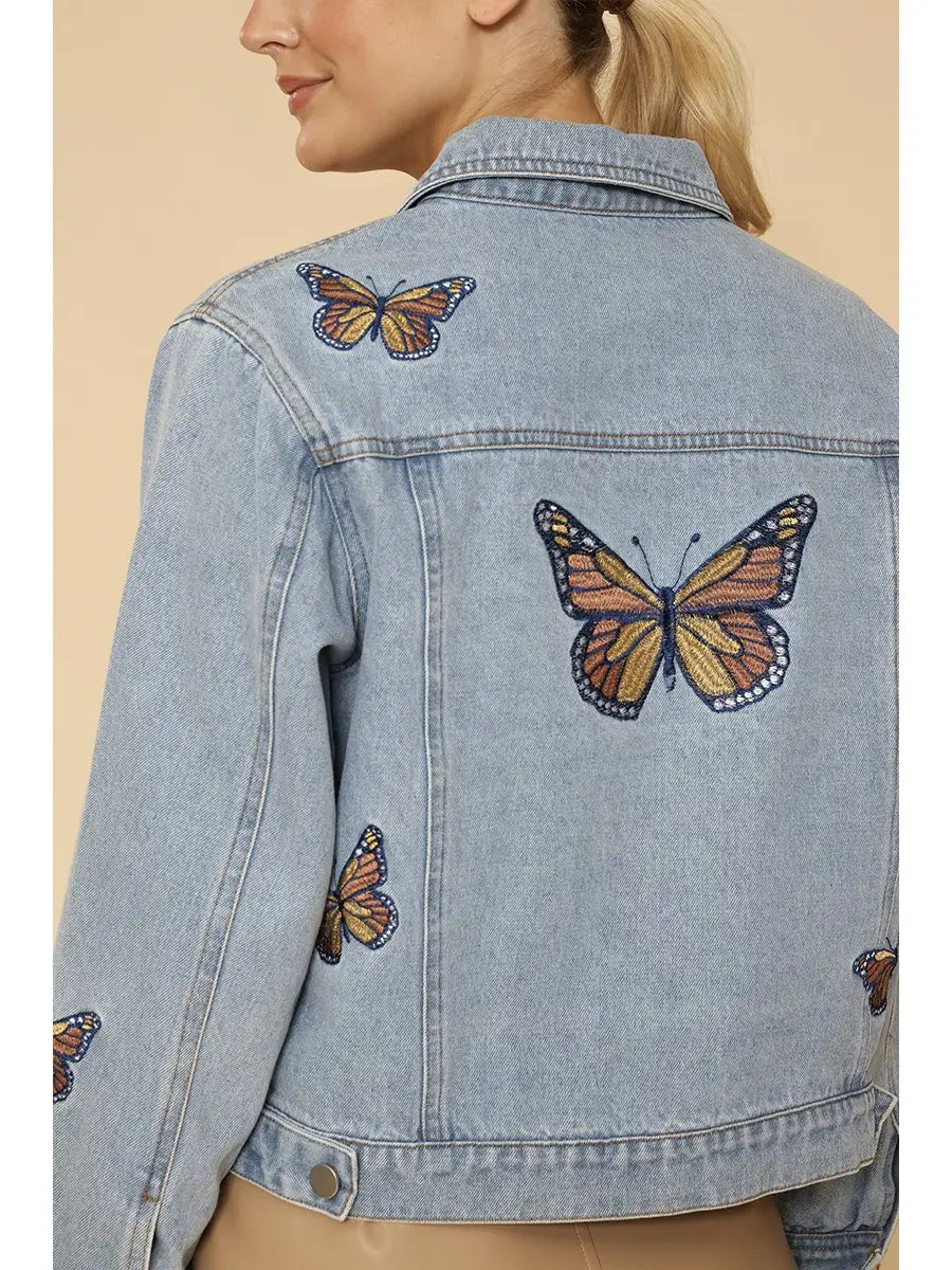 Monarch Butterfly Denim Jacket