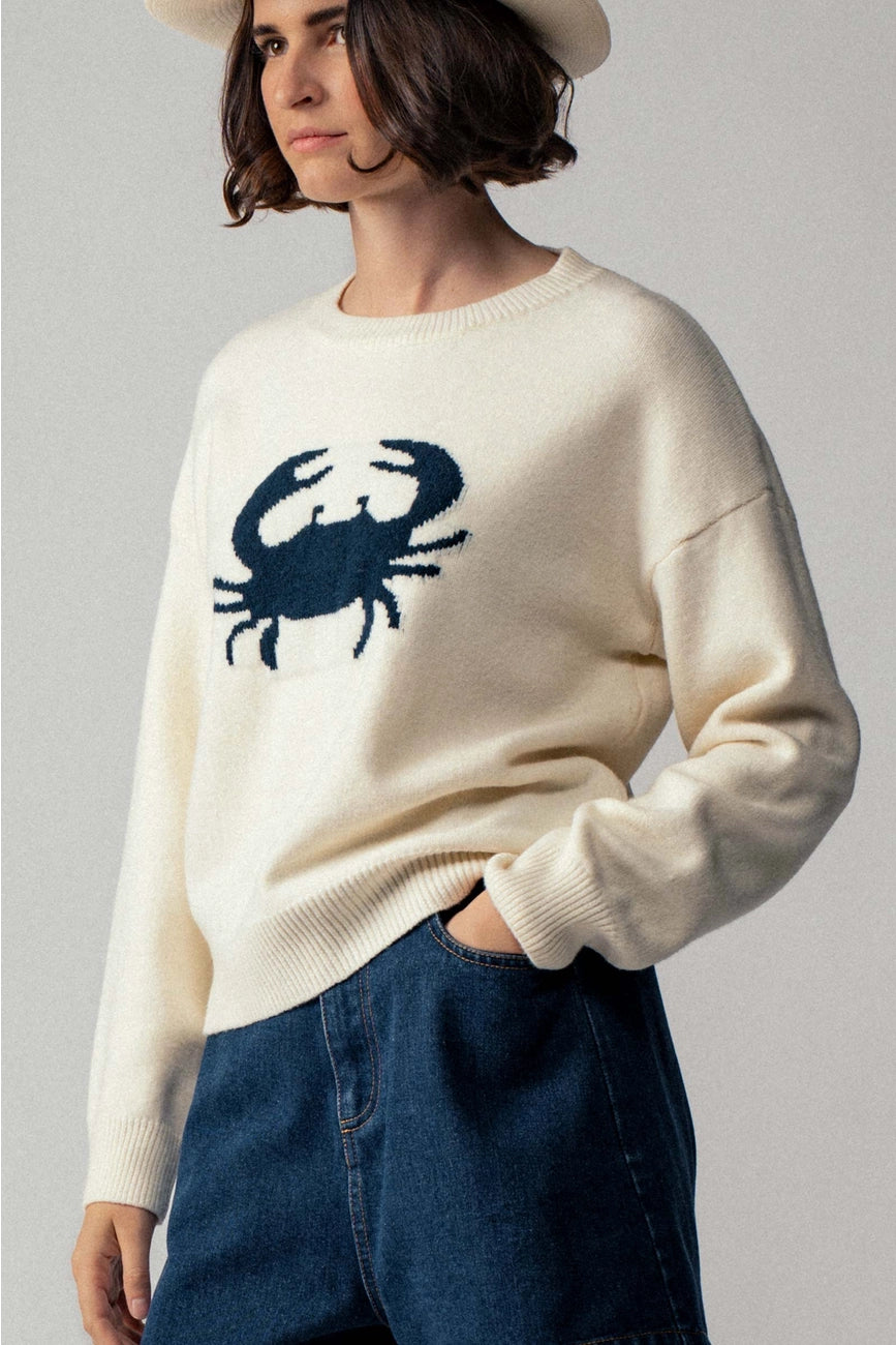 Navy Crab Sweater