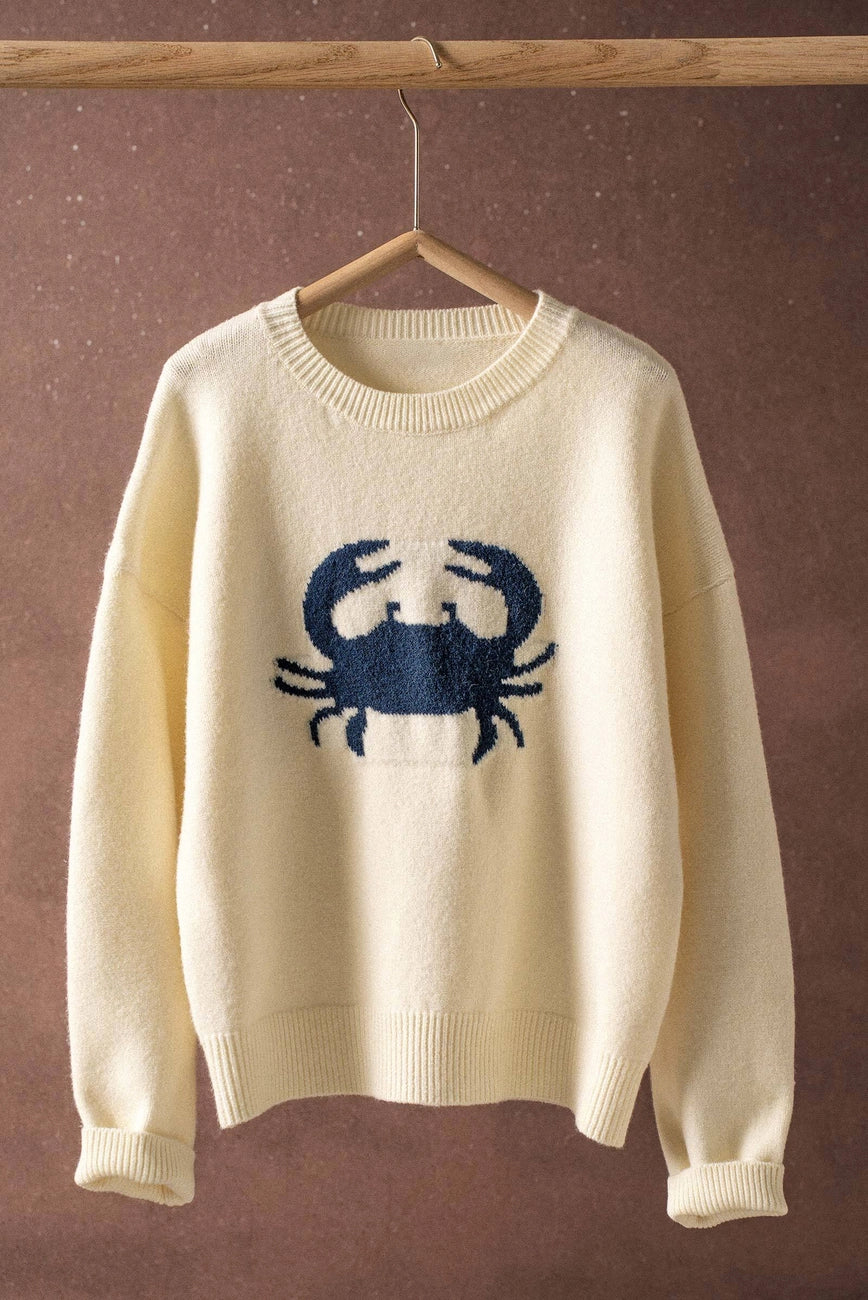 Navy Crab Sweater