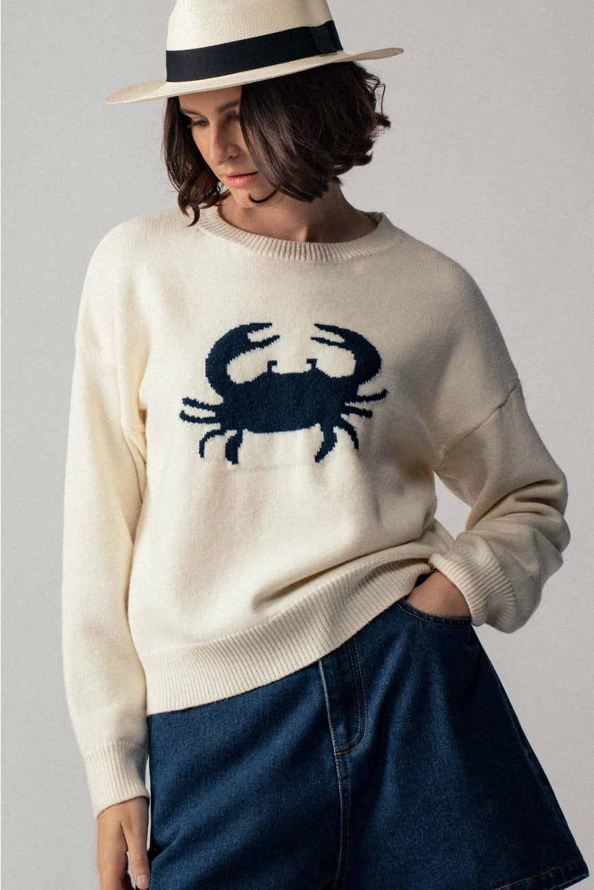 Navy Crab Sweater