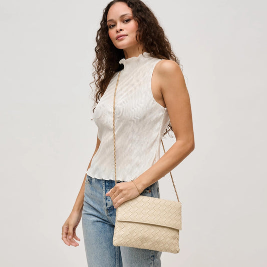 Oatmilk Woven Clutch