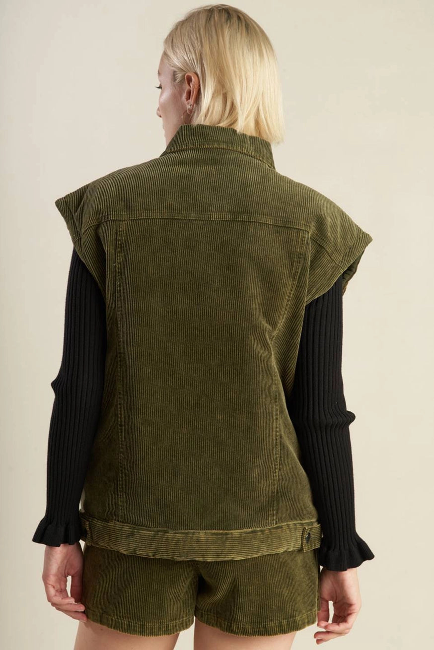 Olive Corduroy Vest