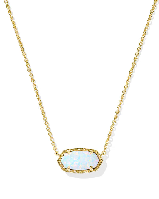 Kendra Scott Gold Pendant Necklace In White Opal