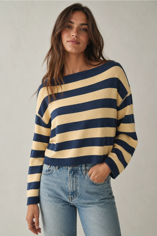 Striped Boat Neck Sweater