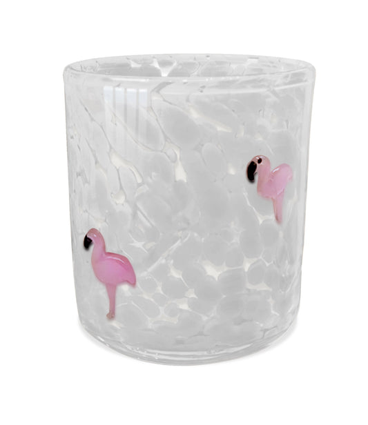 Pink Flamingo Confetti Candle