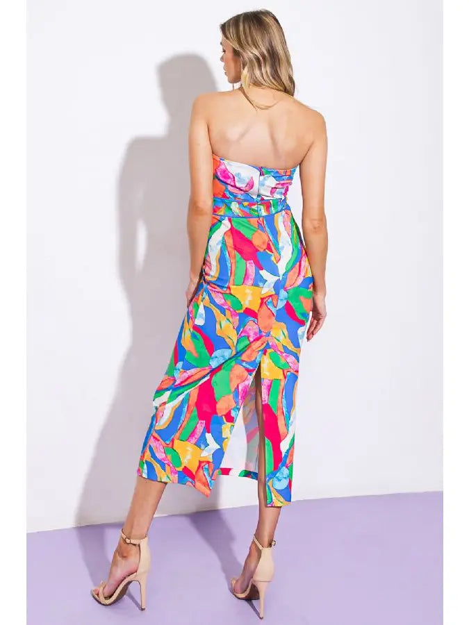 Sleeveless Colorful Artsy Midi Dress