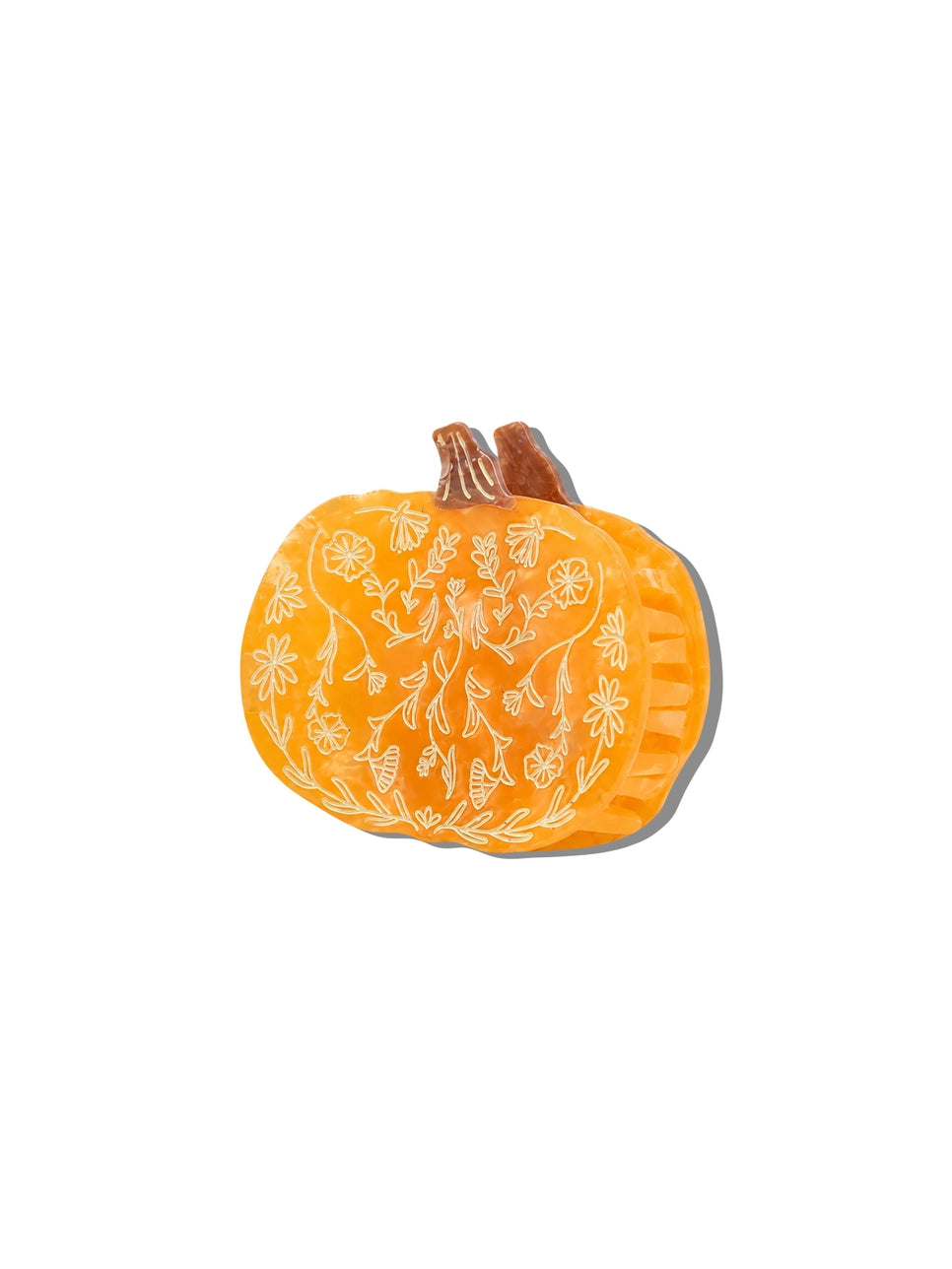 Hand-Painted Folklore Pumpkin Claw Hair Clip