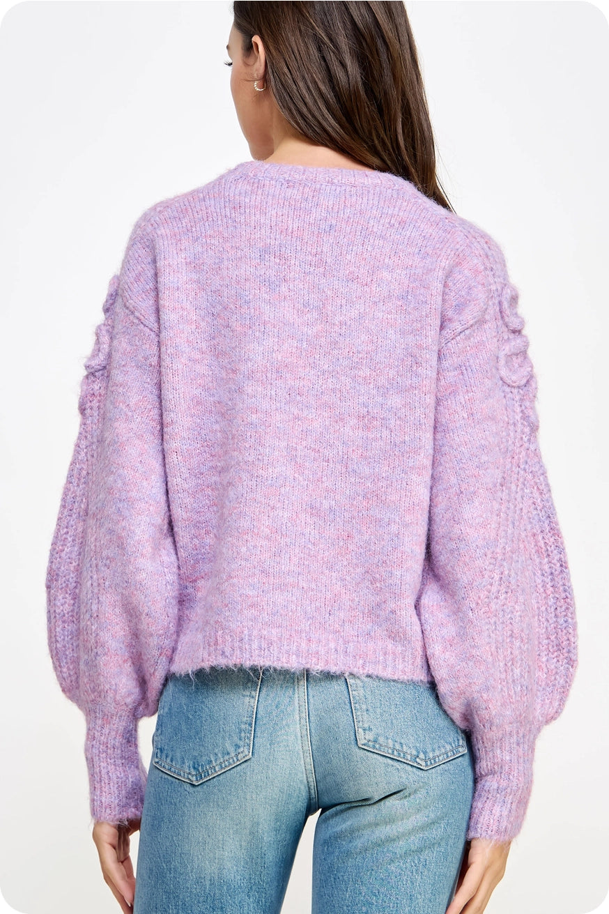 Lilac Braided Sweater