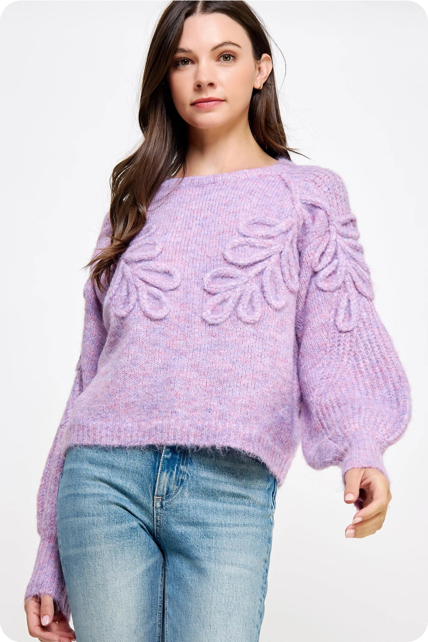 Lilac Braided Sweater