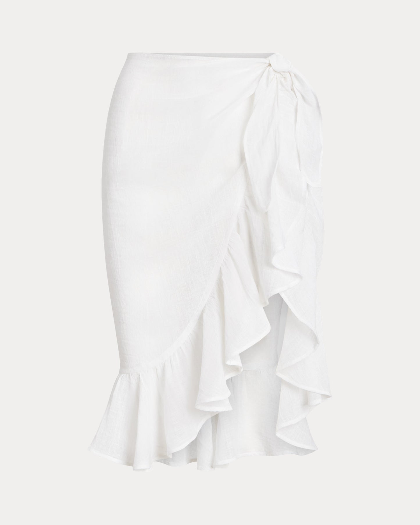 Ralph Lauren Ruffle-Trim Cotton-Linen Wrap Skirt